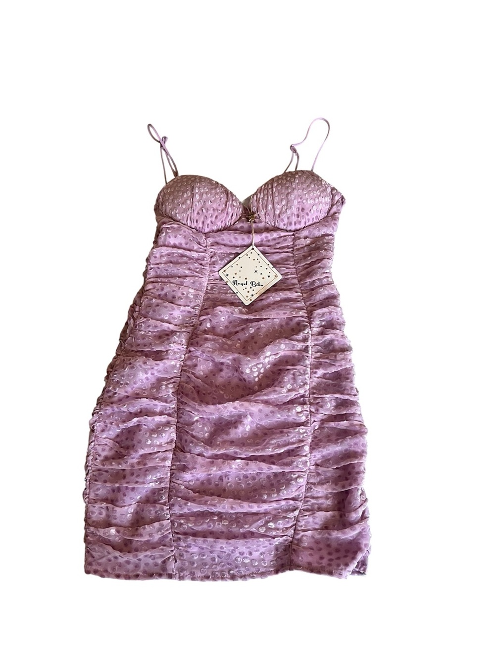 Angel Biba Lilac Ruched Mini Dress